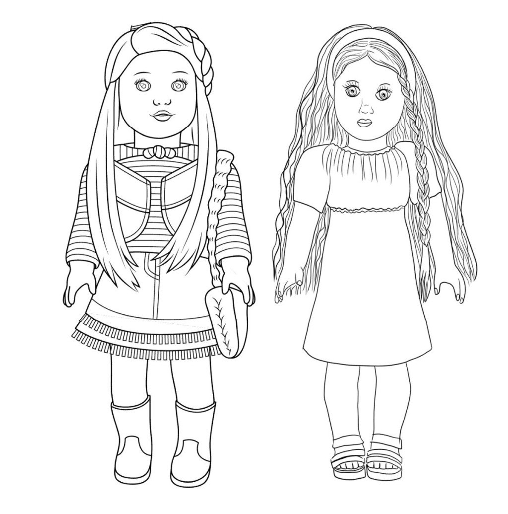 American doll for coloring