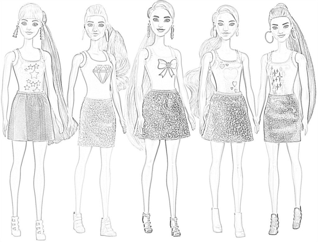 Barbie color reveal dolls for coloring