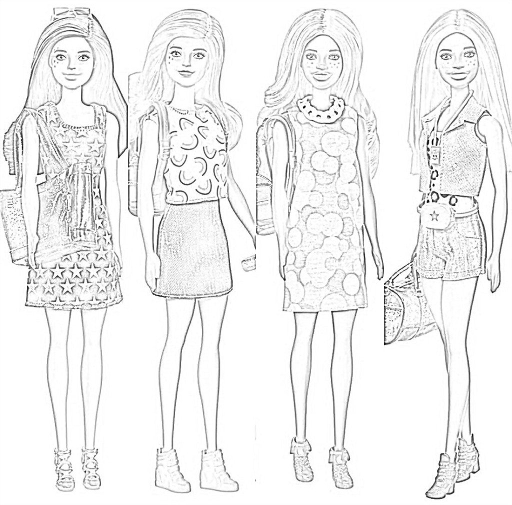 Barbie colorreveal coloring page