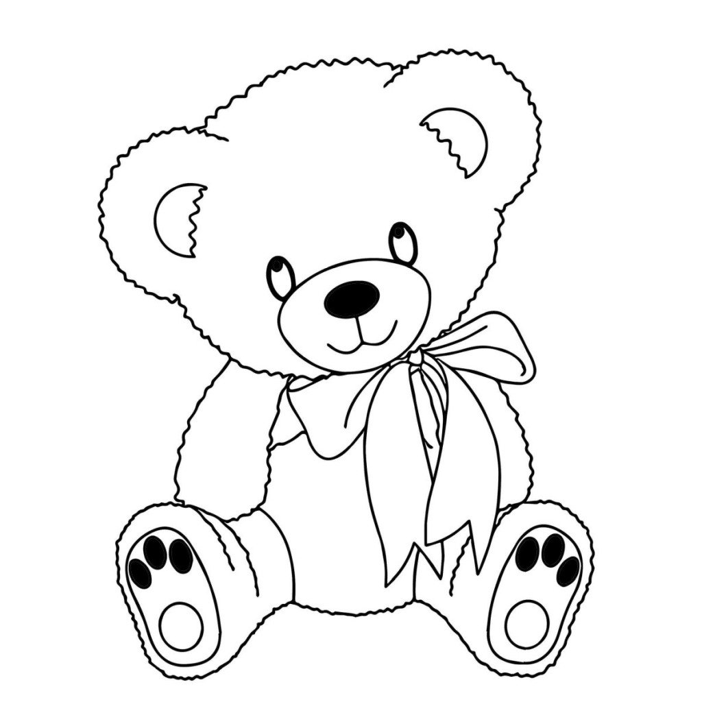 Teddy bear doll for coloring