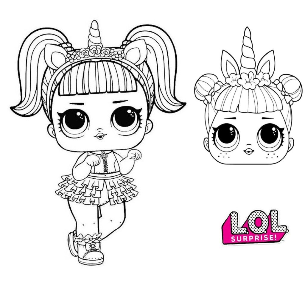 LOL surprise unicorn doll for coloring