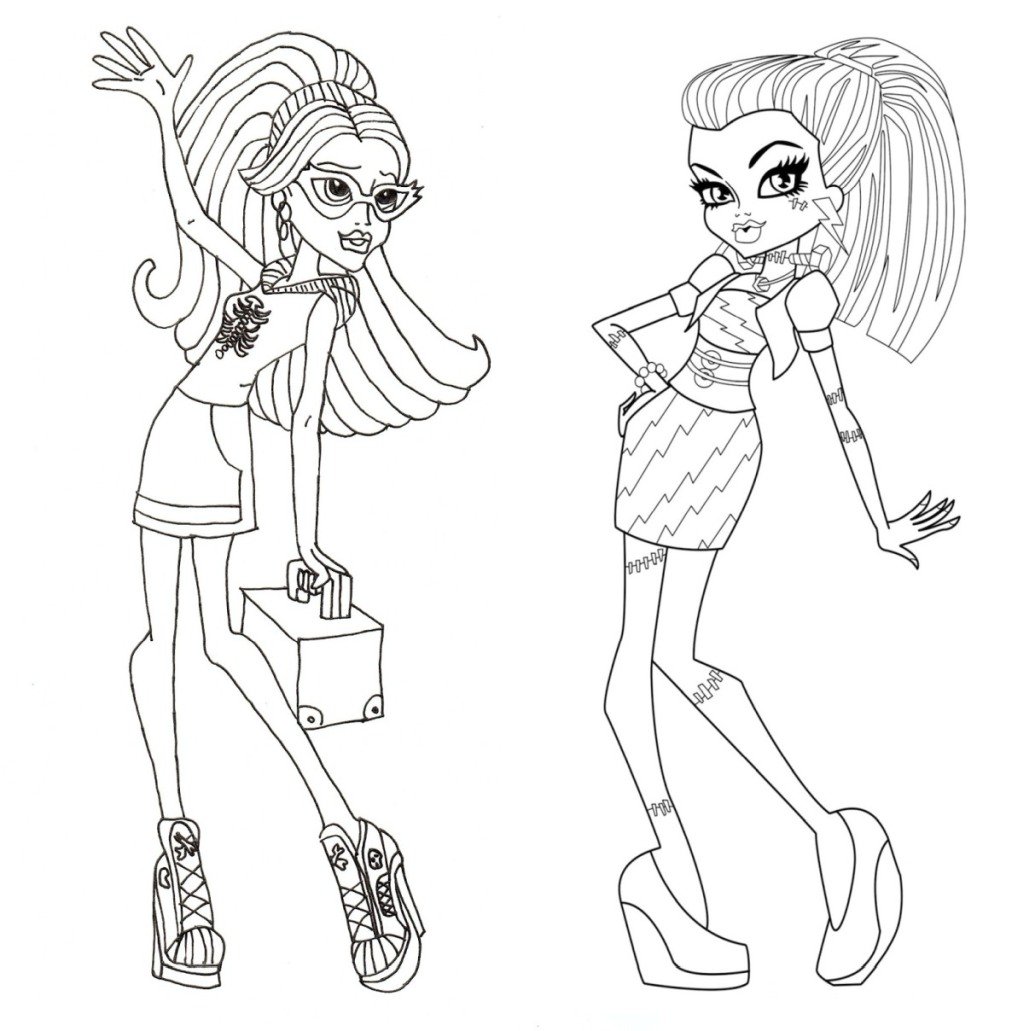 Monster High friend doll for coloring