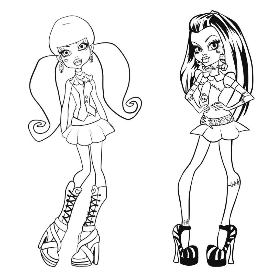 Monster High dolls for coloring