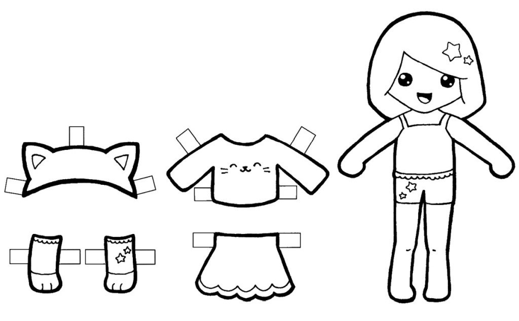 Paper doll for coloring