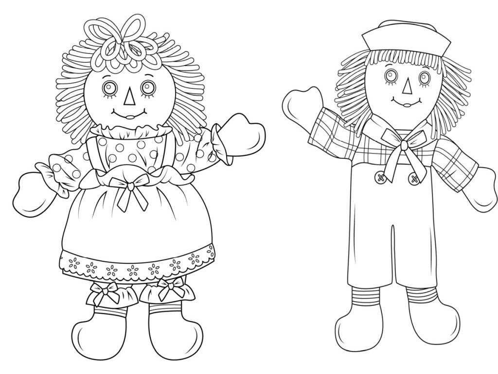 Raggedy Ann doll for coloring