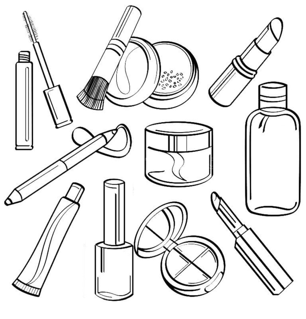 Cosmetics coloring pages