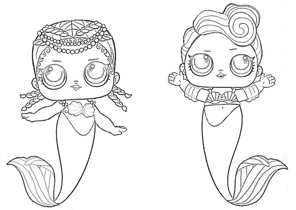 Two LOL mermaid for coloring