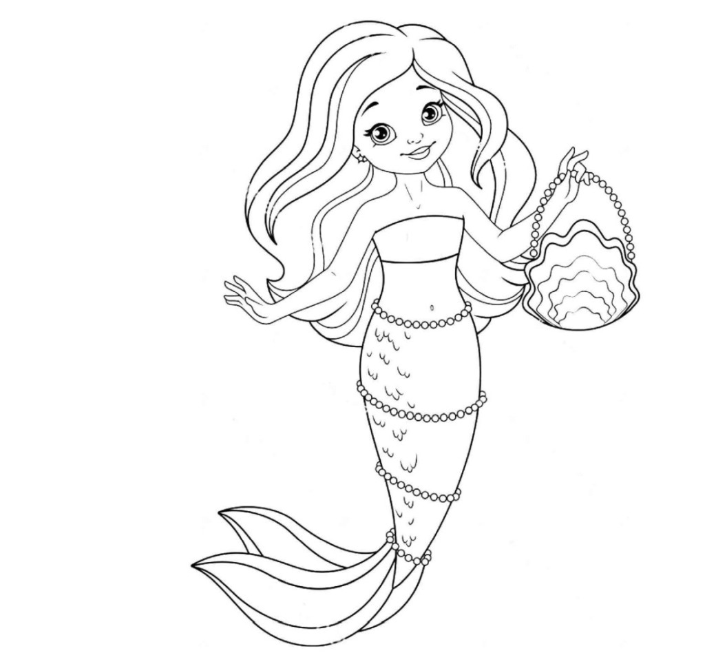 Little mermaid for coloring