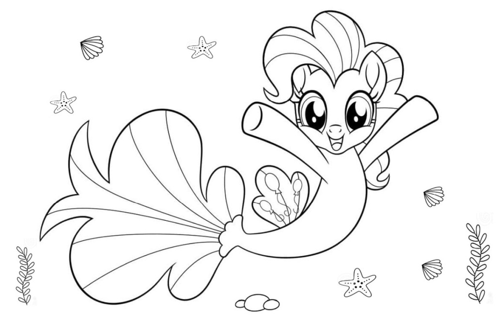 Little pony mermaid for coloring