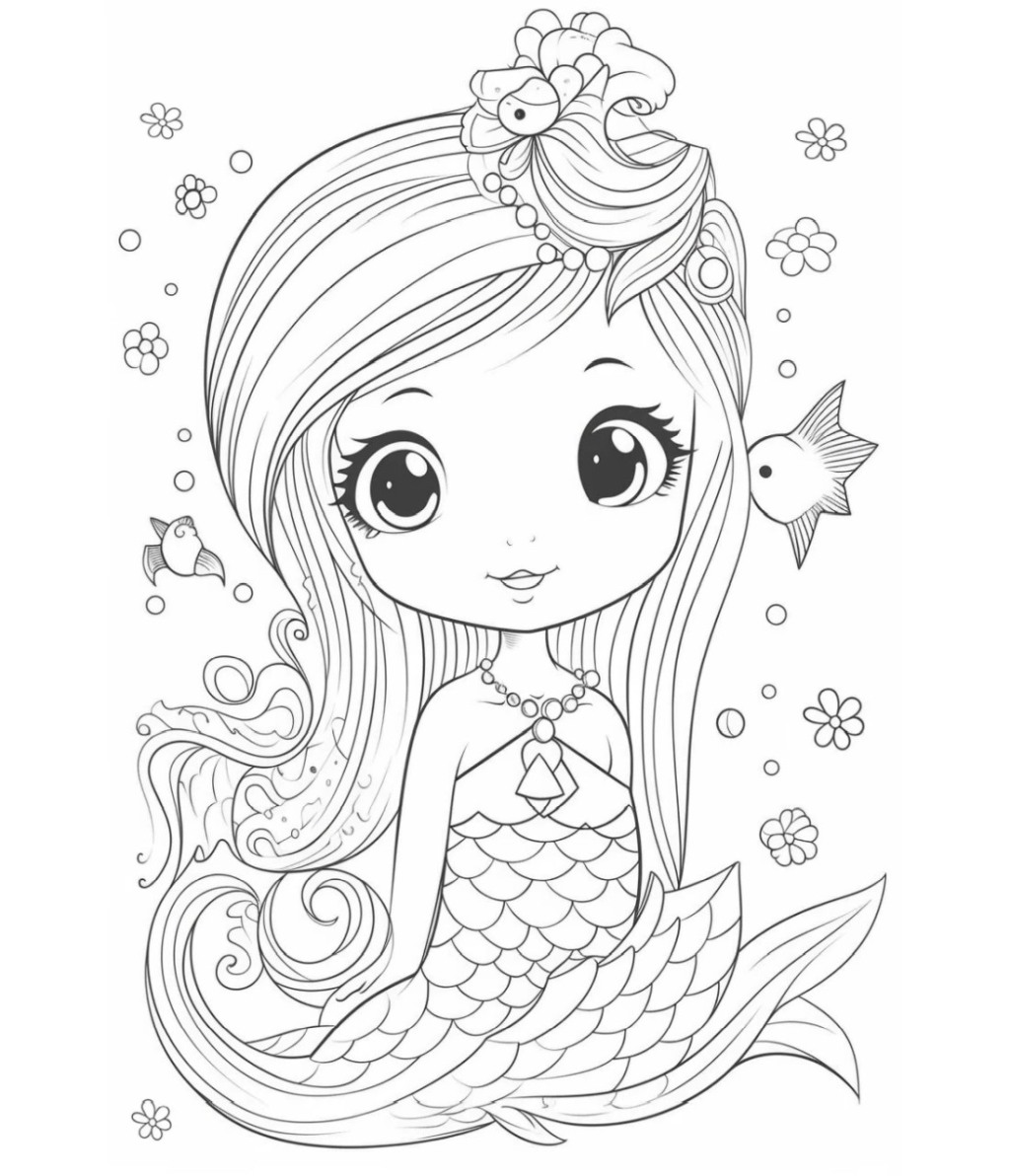 Printable Mermaids Coloring Pages Cute Mermaid Coloring Page For Kids Printable Mermaids Coloring Pages Cute Mermaid Coloring Page For Kids