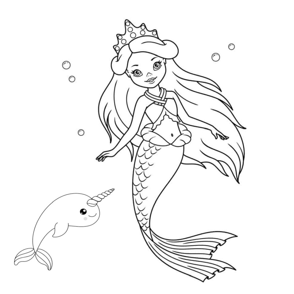 Princess mermaid coloring pages