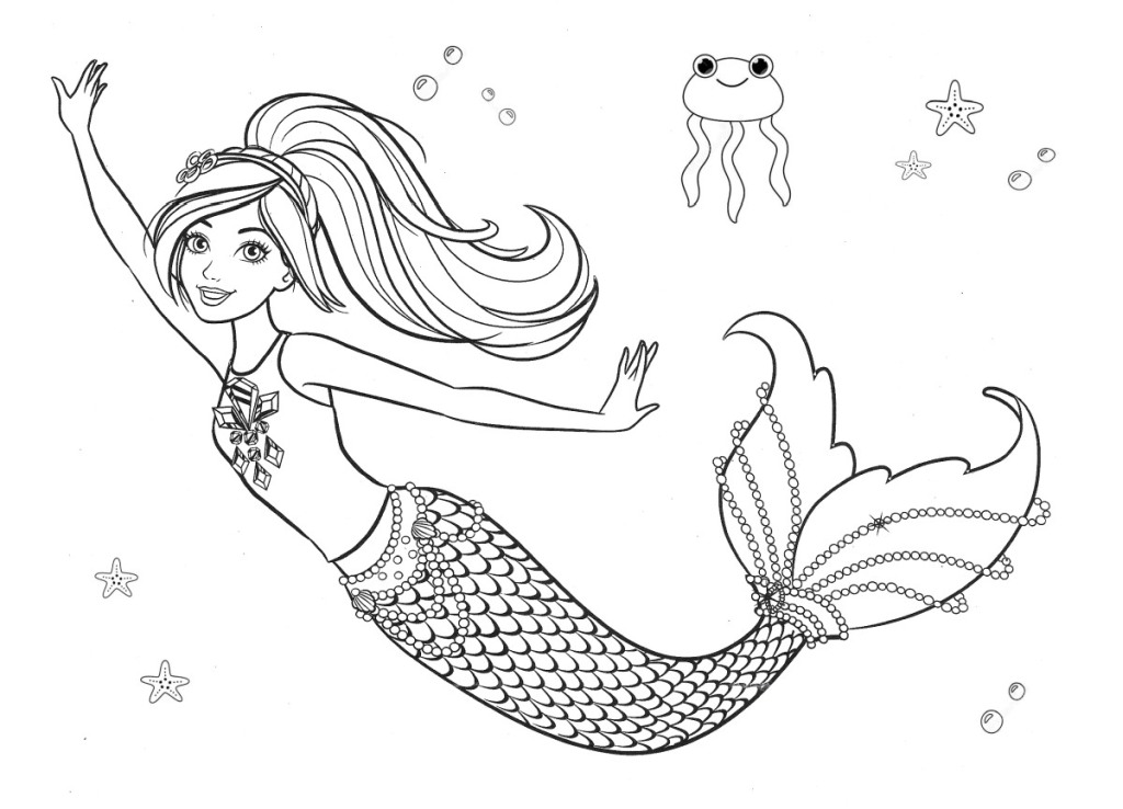 Super mermaid for coloring