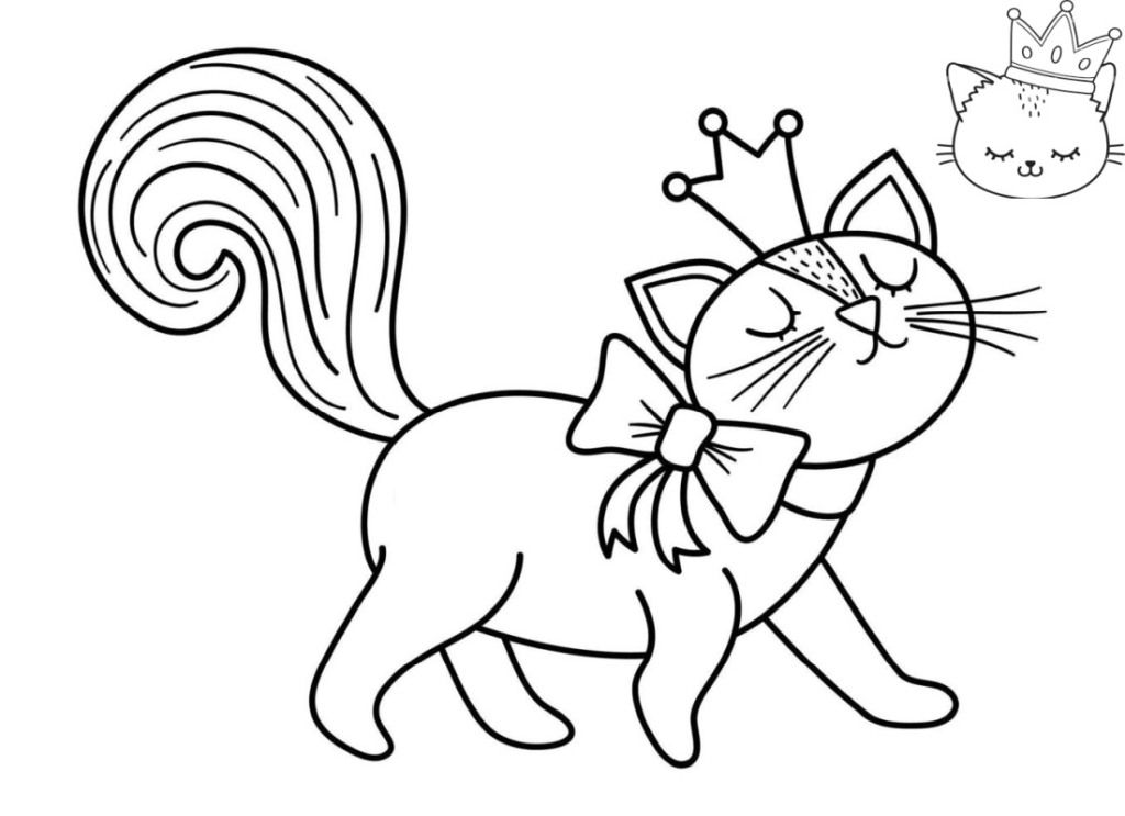 Cat princess coloring