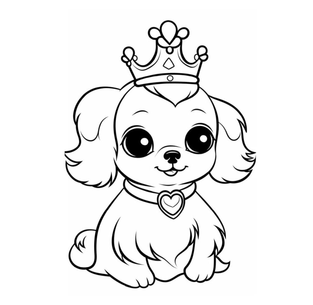 Dog princess coloring