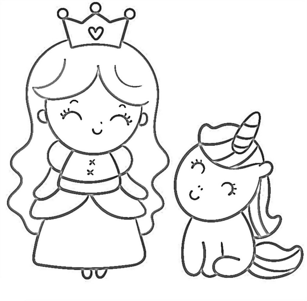 Happy princess coloring