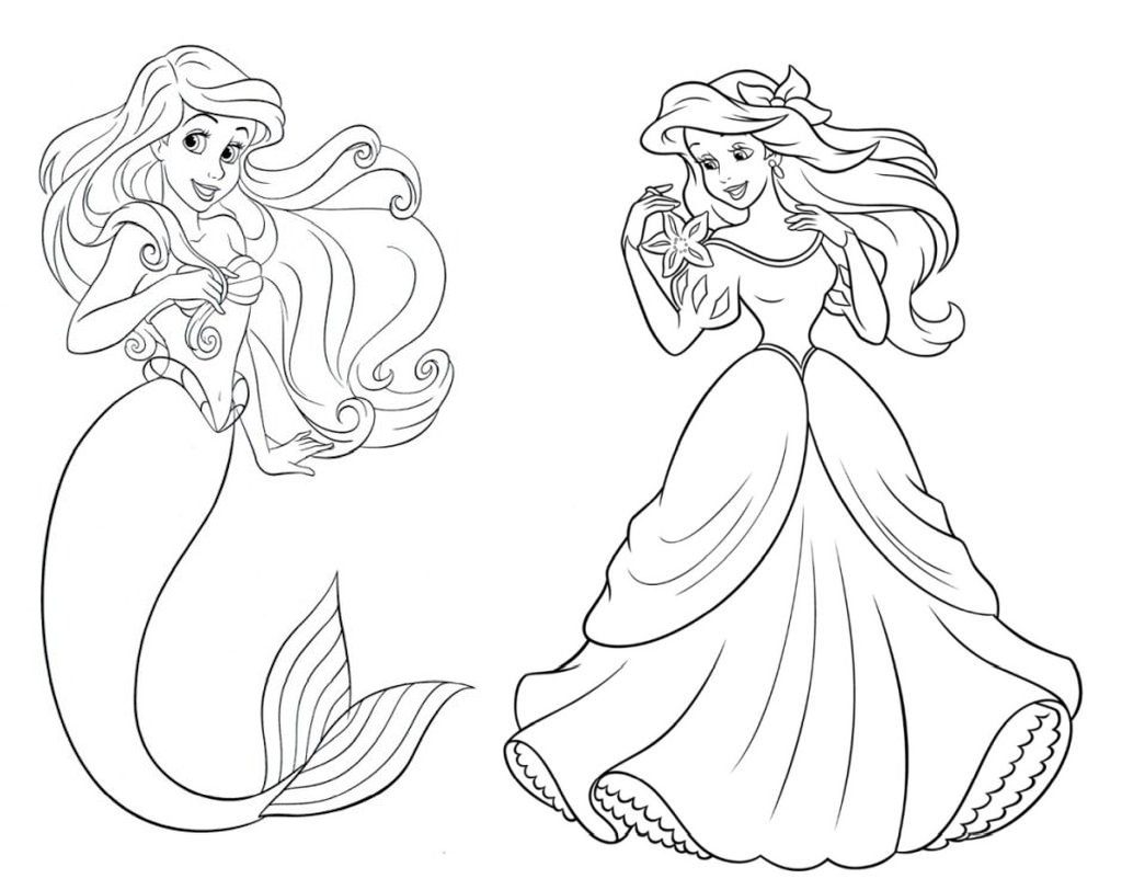 Ariel princesses coloring