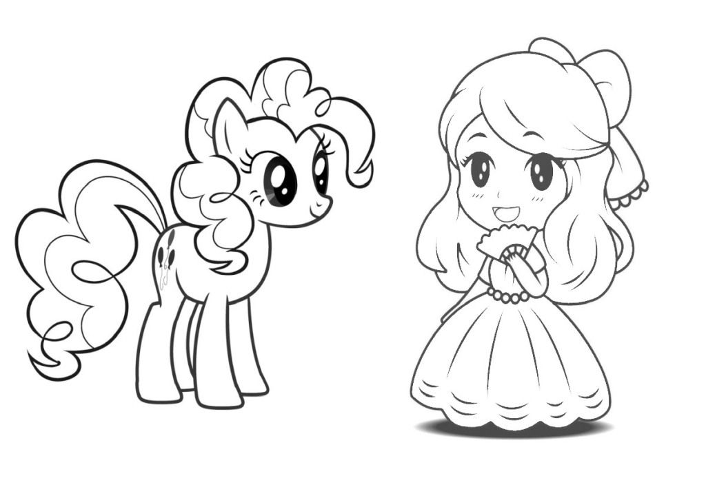 Princess with Ponny coloring page