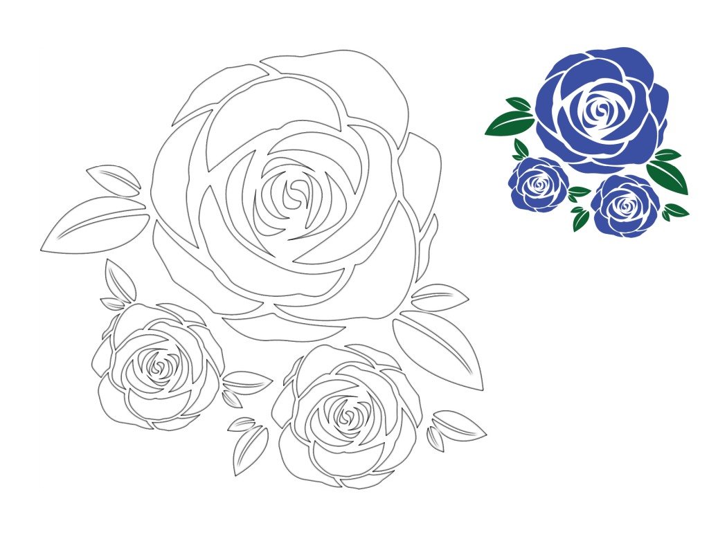 Blue rose coloring, very fun