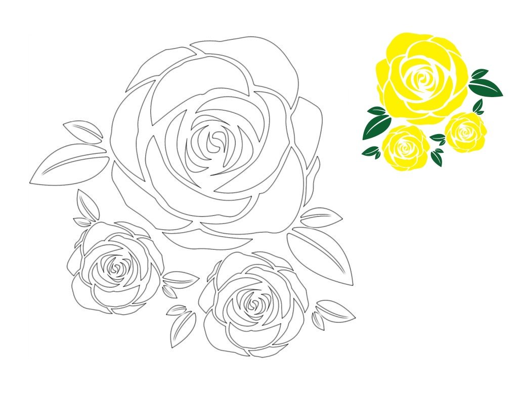 Yellow rose coloring for all family