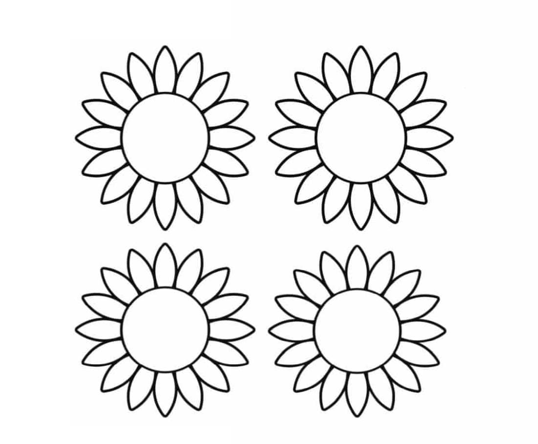 4 suns for coloring like flowers