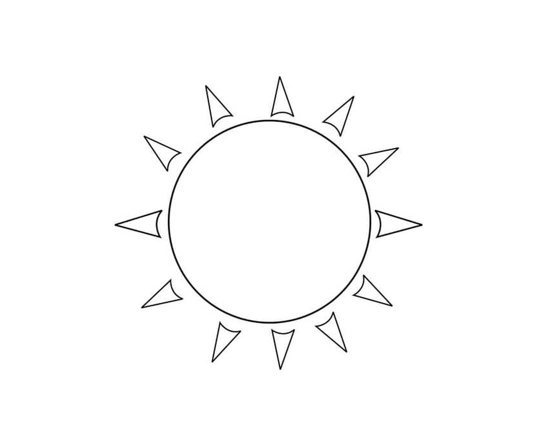 simple sun for simple coloring