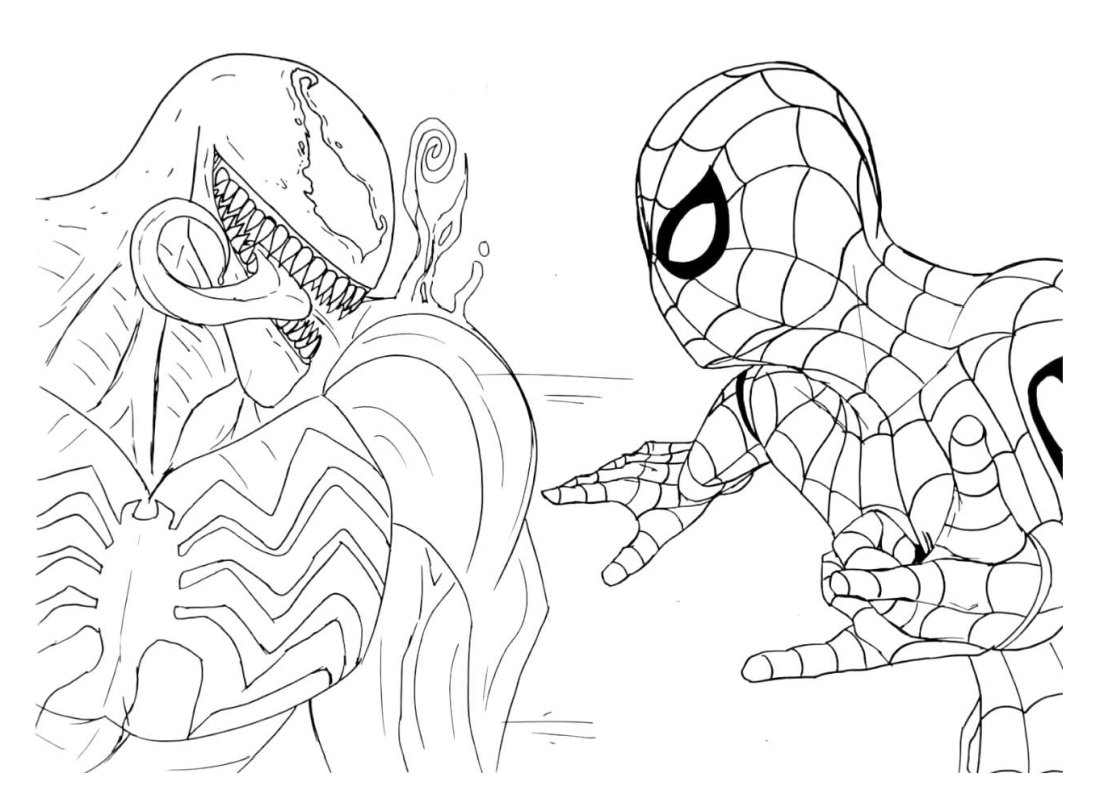 Venom and Spider-man for coloring