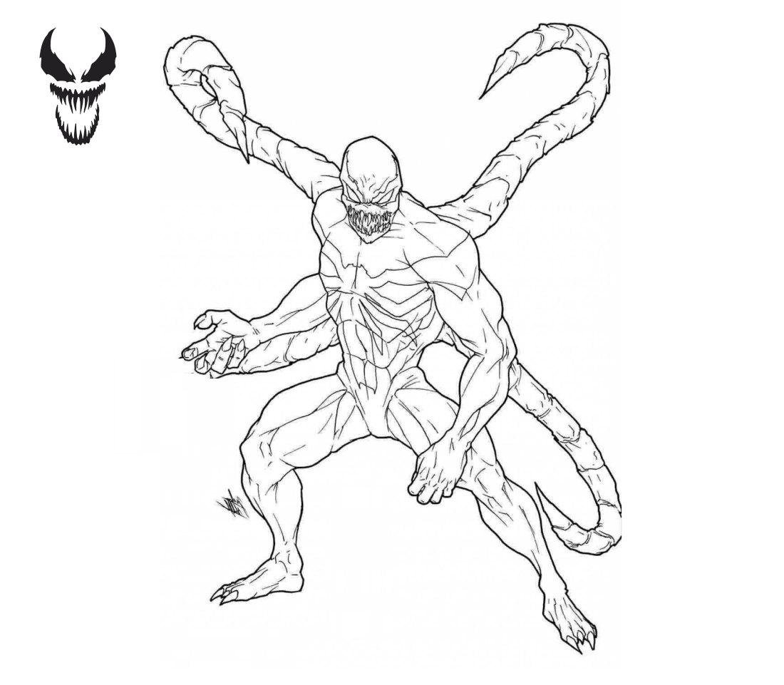 Venom horror coloring page