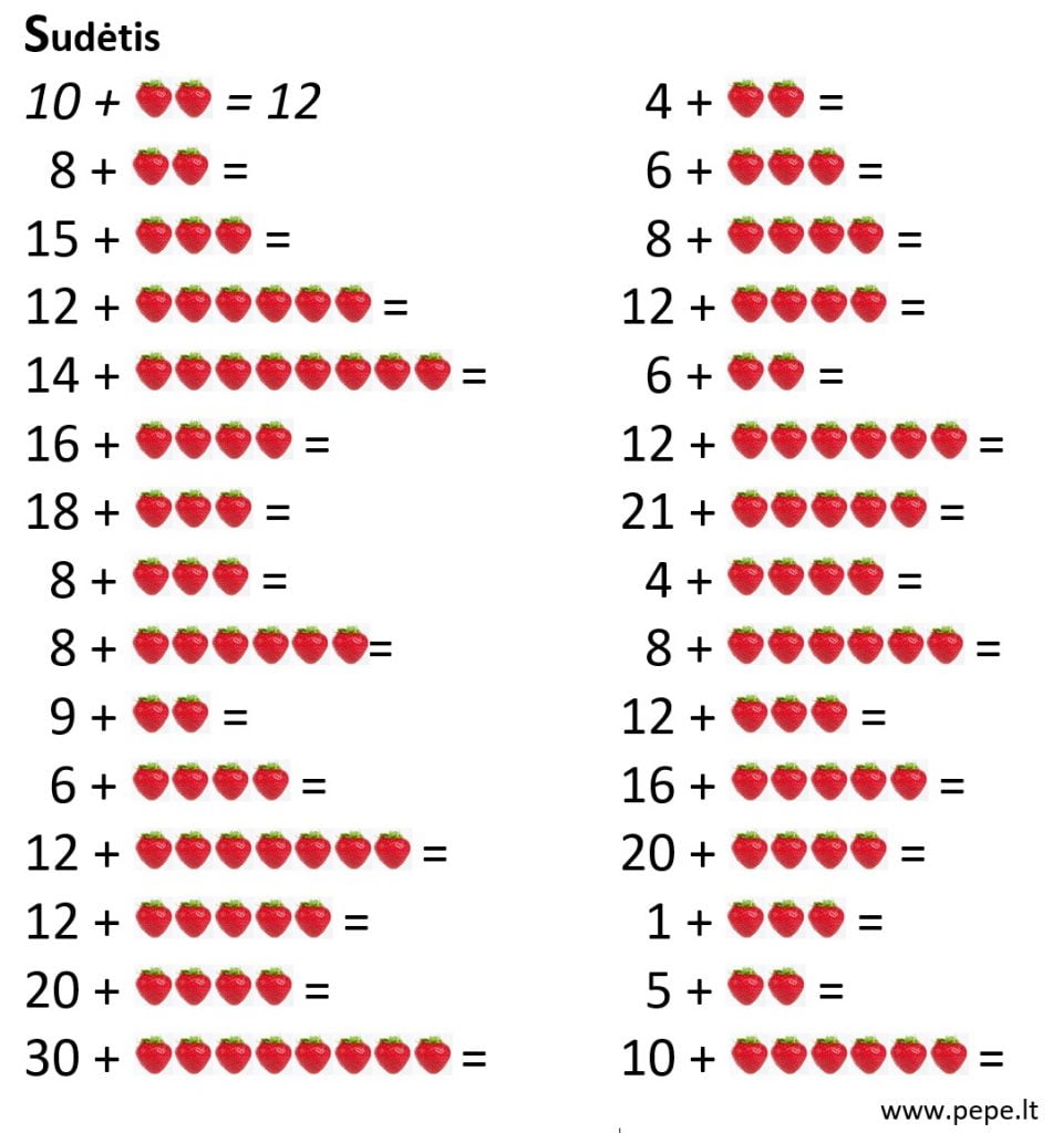 1-2 tareas de composición de clase en matemáticas