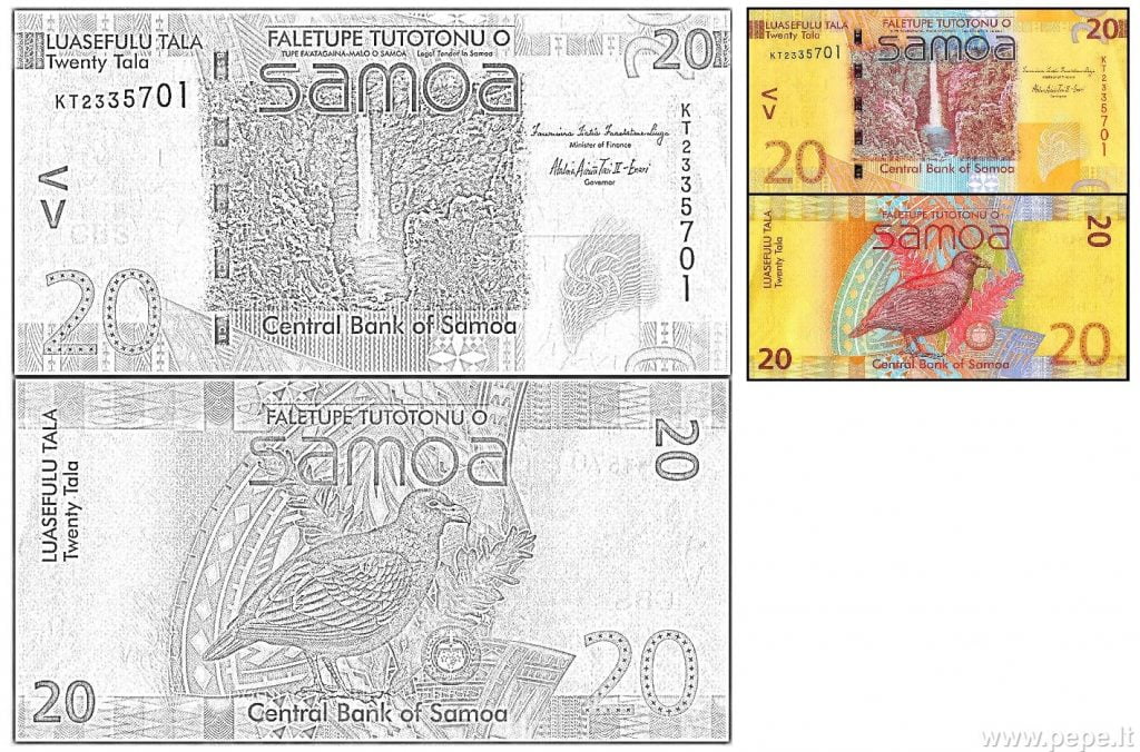 20 talas de Samoa para colorir