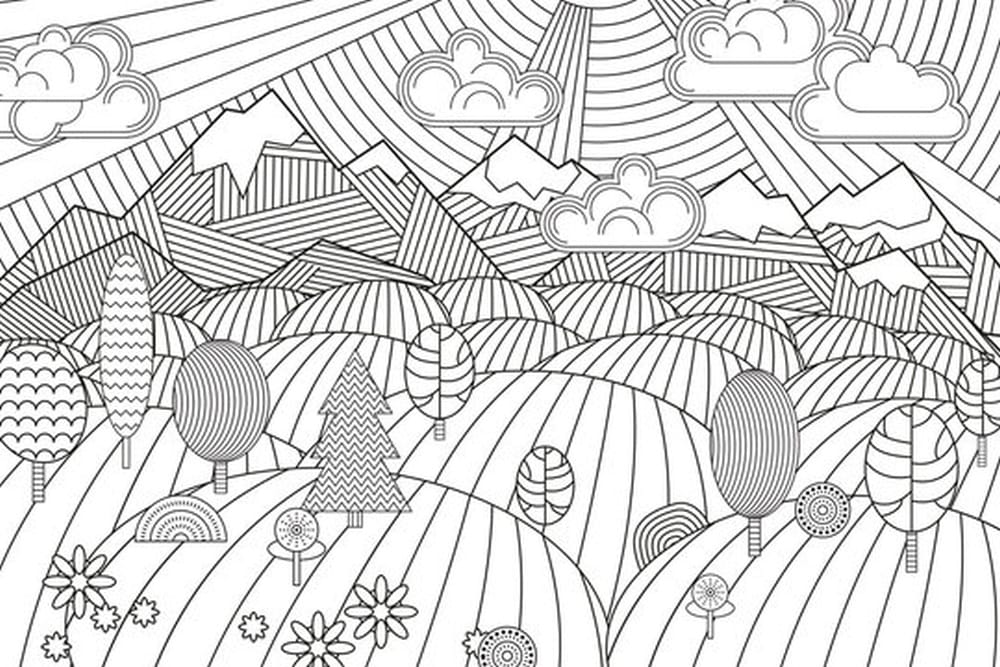 Paysage abstrait coloriage