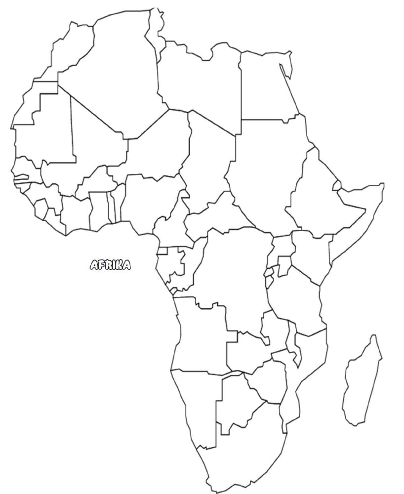 Afrika kontinent omaľovánky , africká