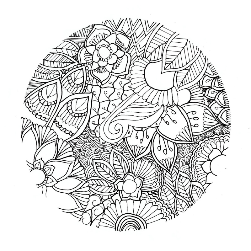 mandala redonda para colorir