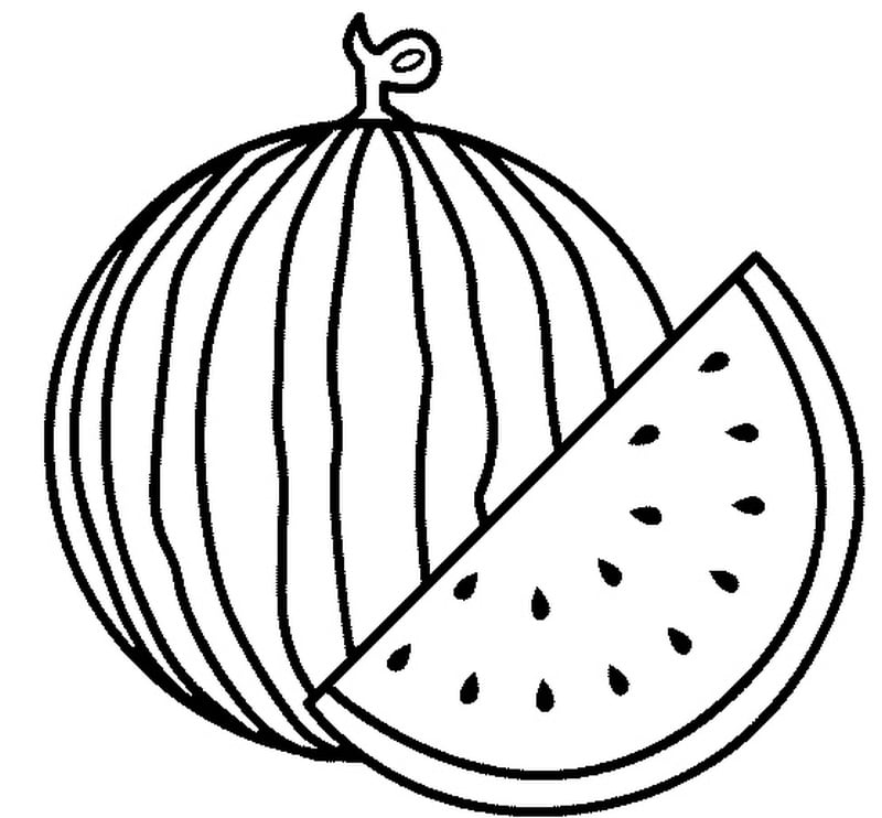 Nespalvotas piešinys arbūzas