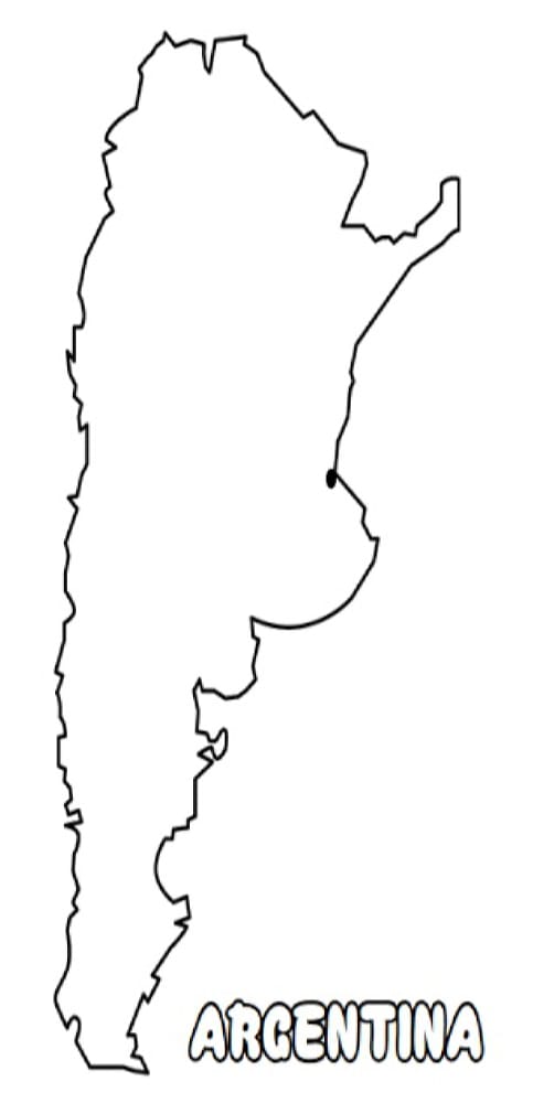 Argentina žemėlapis spalvinti