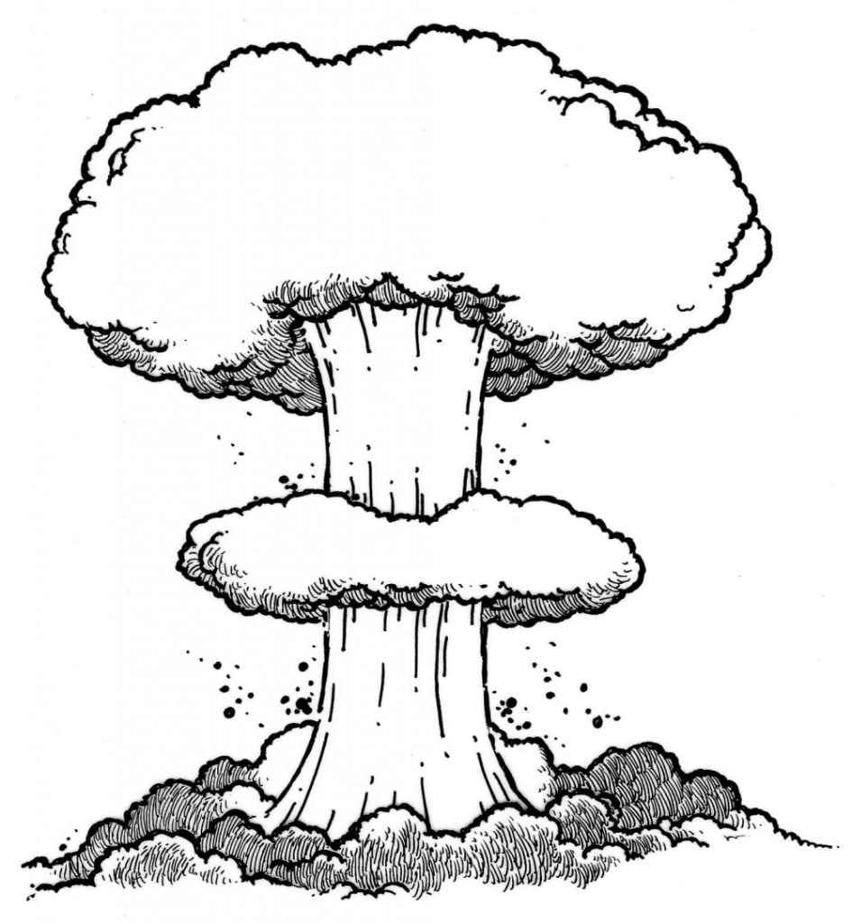 Seta bomba de guerra atómica