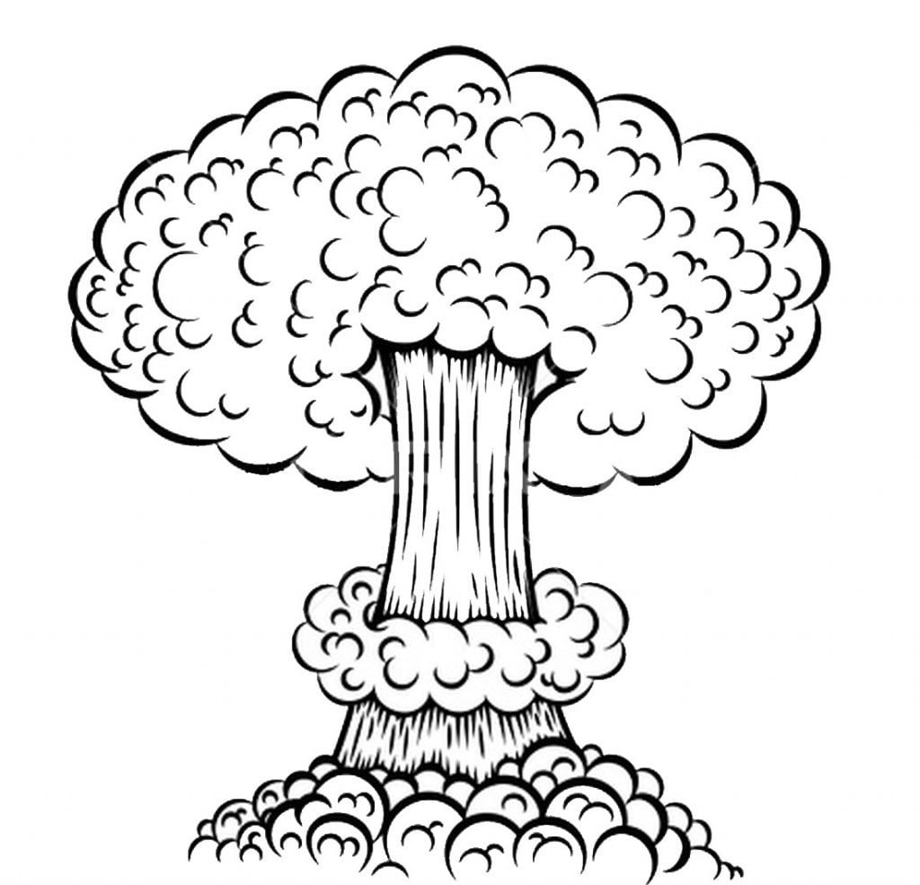 Atomový výbuch, radioaktivní houba