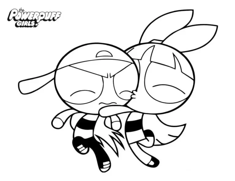 Deux Powerpuff Girls coloriages
