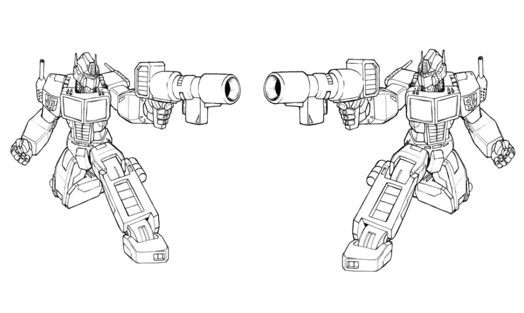 Trasformers 색칠용 그림 2개 