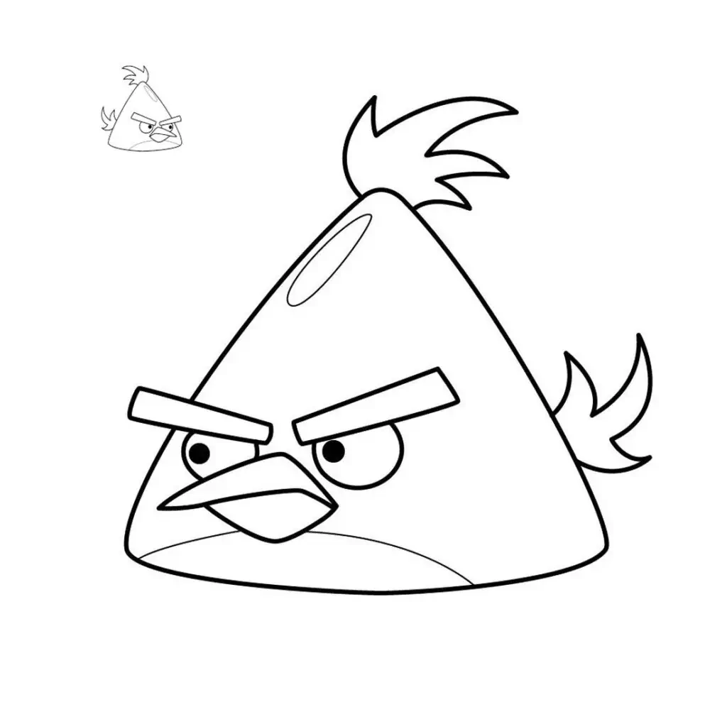 angry birds trekant fugl farvelægning