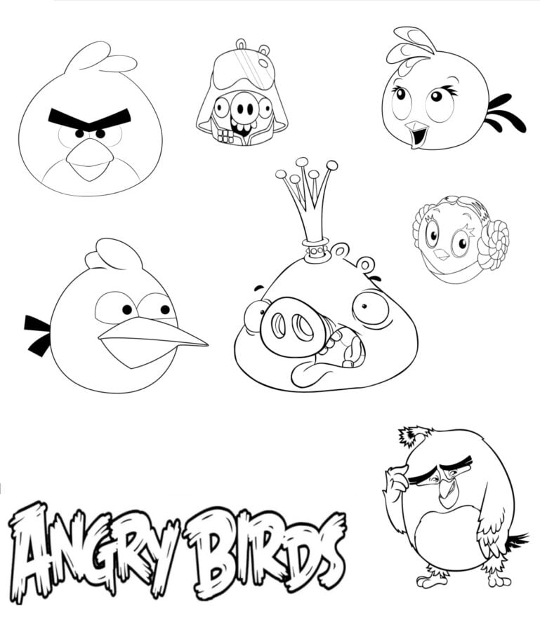 رسومات للتلوين Angry birds