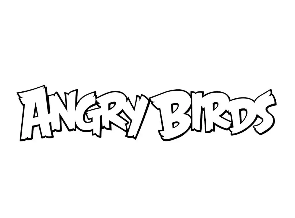 angry birds logo i sort og hvid