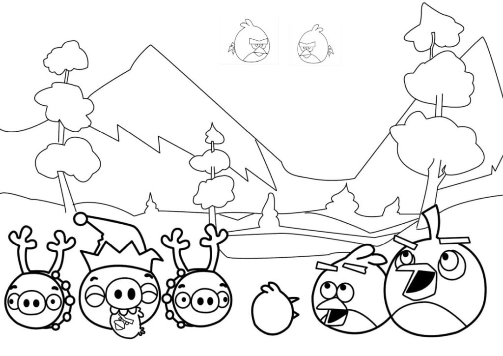 Angry Birds sa Forest Coloring Page