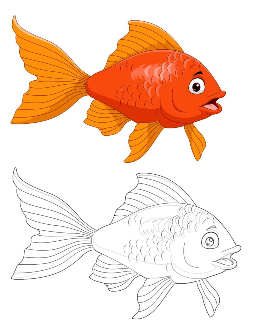 Livre de coloriages poisson rouge