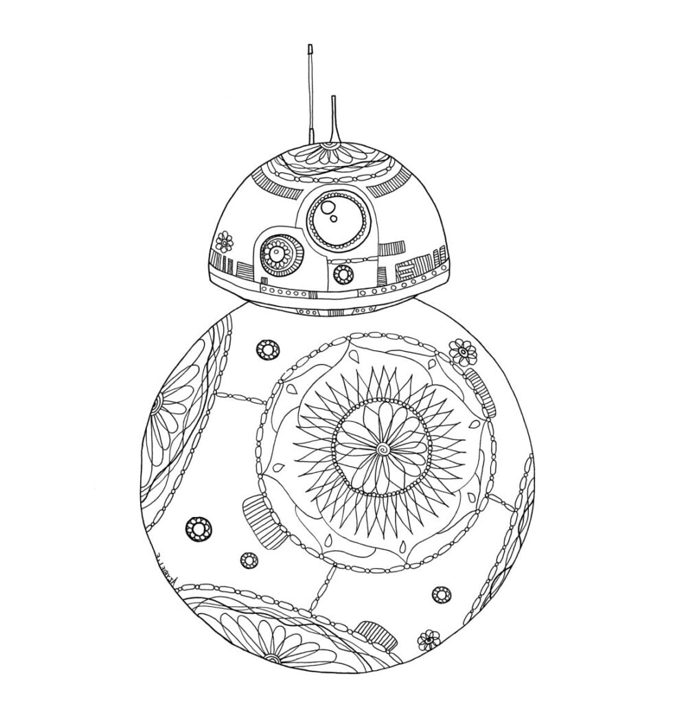 Robot BB8, disegno da colorare