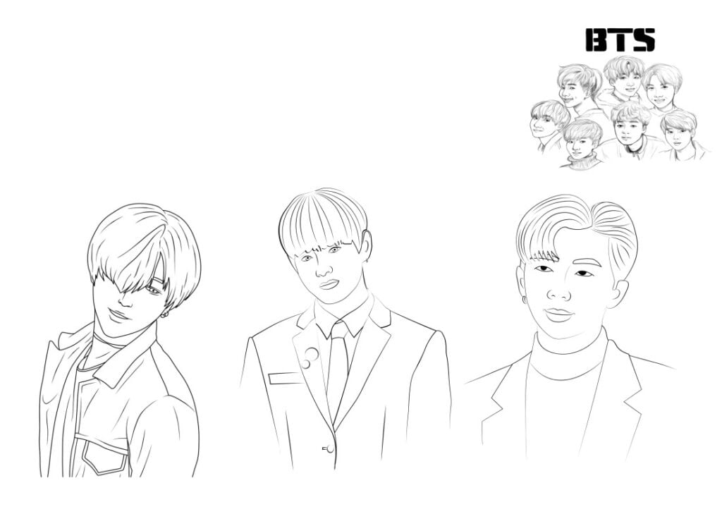 Músicos do BTS para colorir