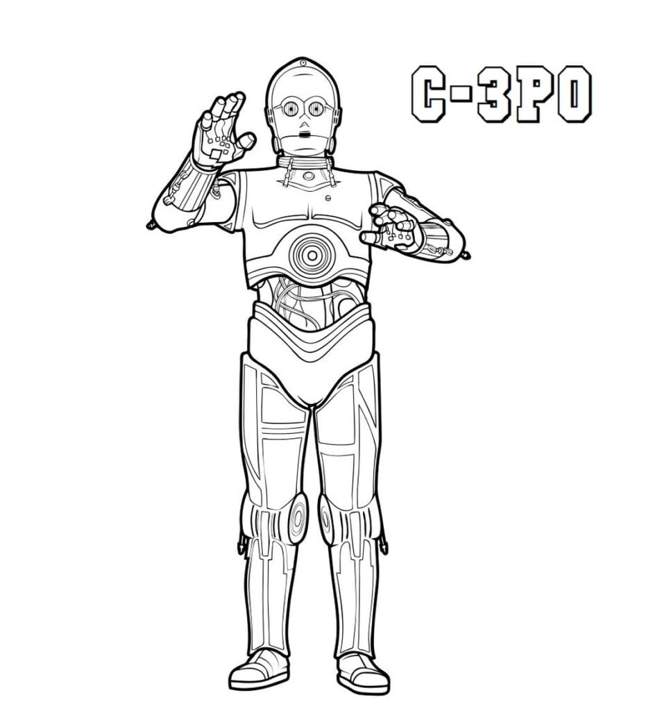 C-3PO robot omalovánky