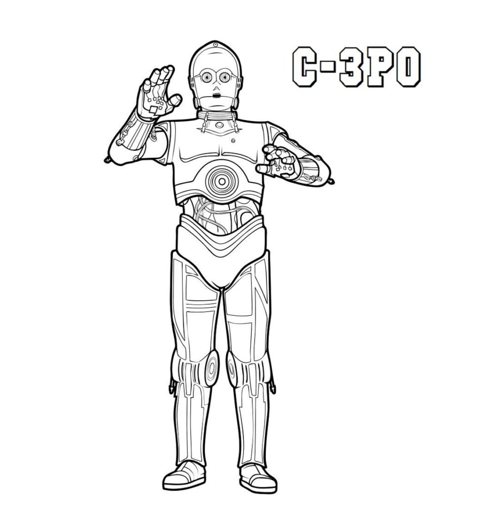 Robot C-3PO do kolorowania