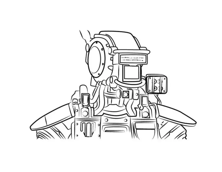 색칠공부를 하는 로봇 Chappie