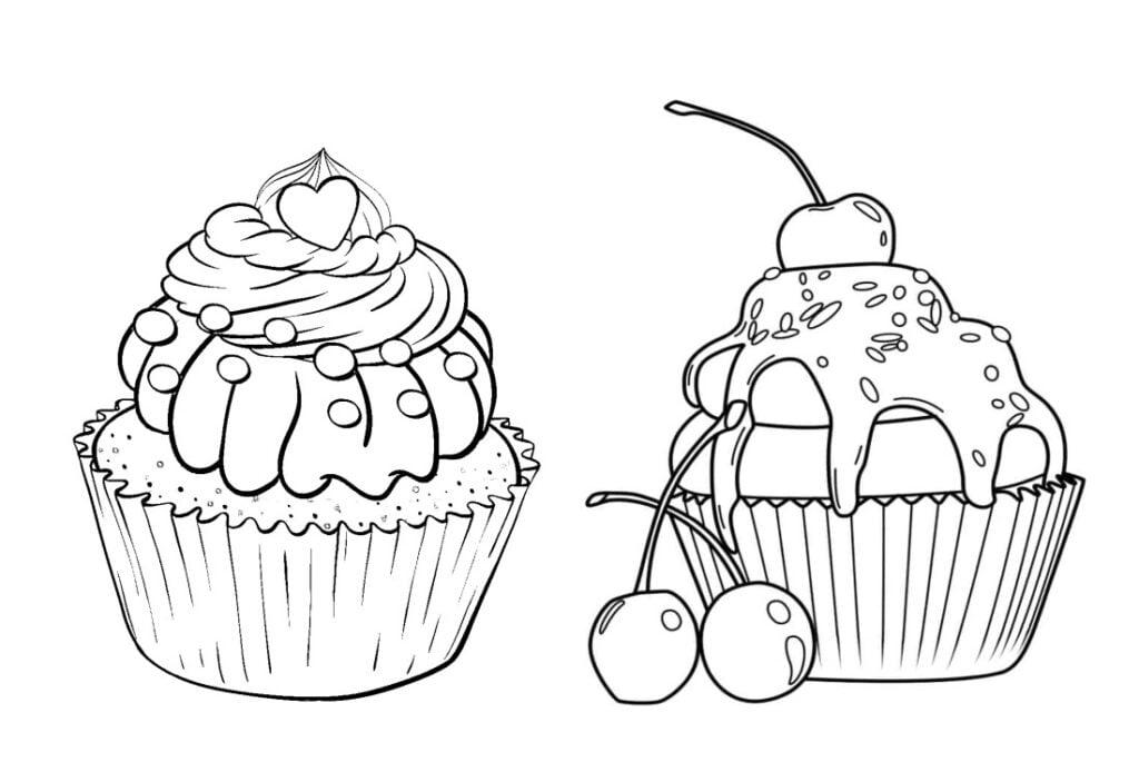 cupcake coloriages cup cake. gâteau gâteau