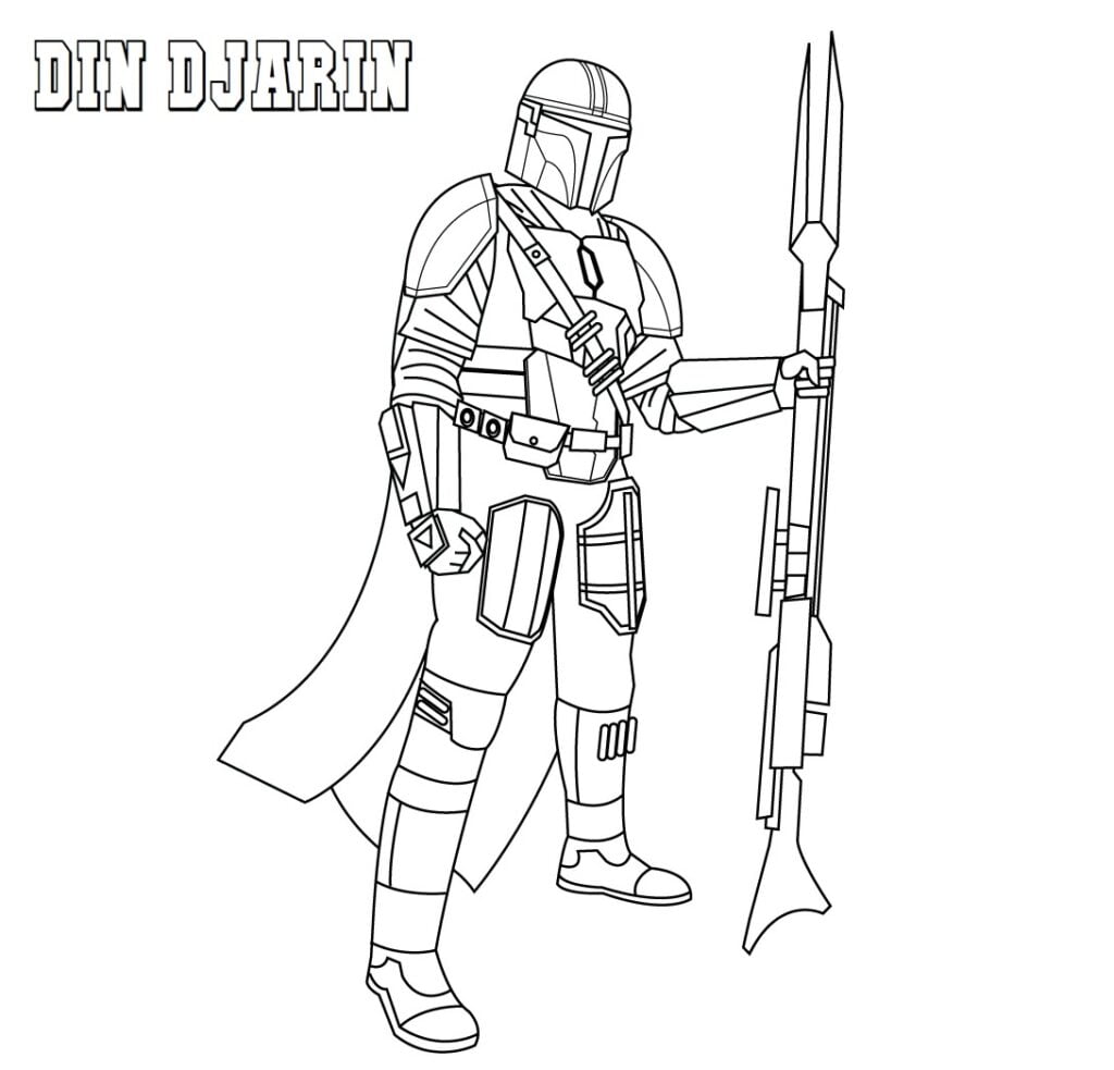 din djarin for coloring, mandolorian